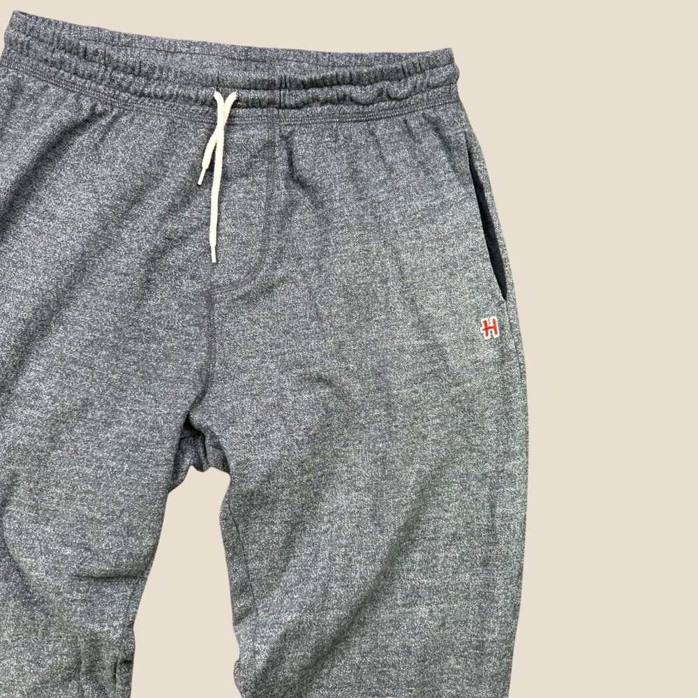 Homage Jogger Men‎ L Gray Tri-Blend Fleece Drawstring Sweatpants Made in USA New